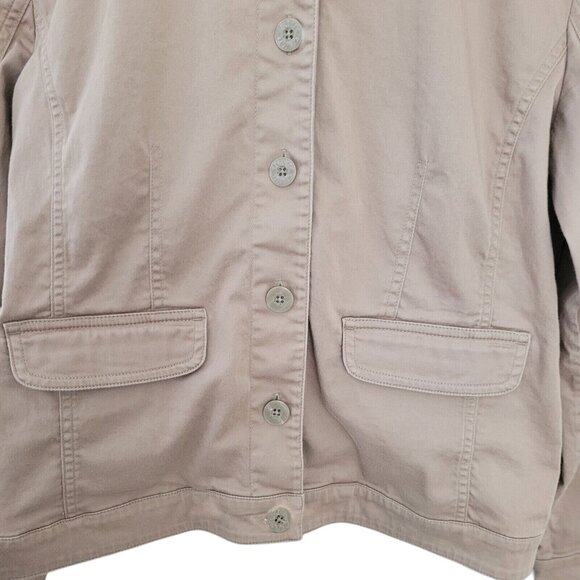 Christopher & Banks Womens Jacket Size S Beige Long Sleeve Button Up Stretch - Picture 5 of 9